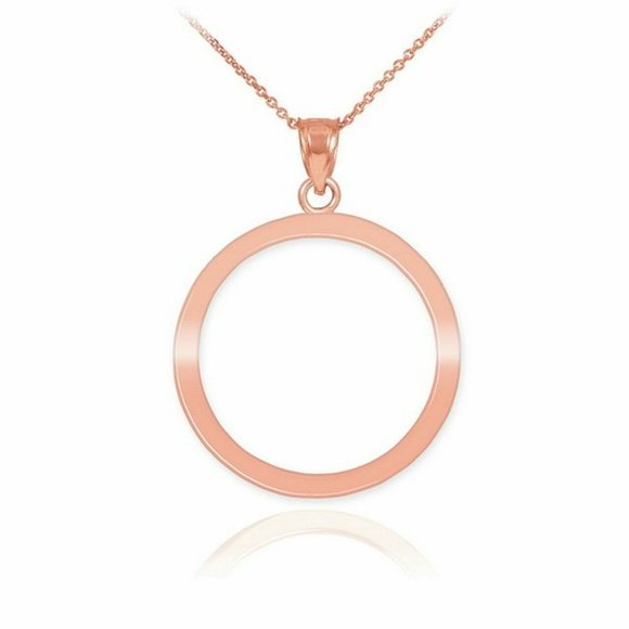 10k Rose Gold Eternity Circle of Life Necklace